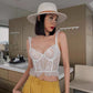 Model wearing Dearie Lingerie Girdle Embry white