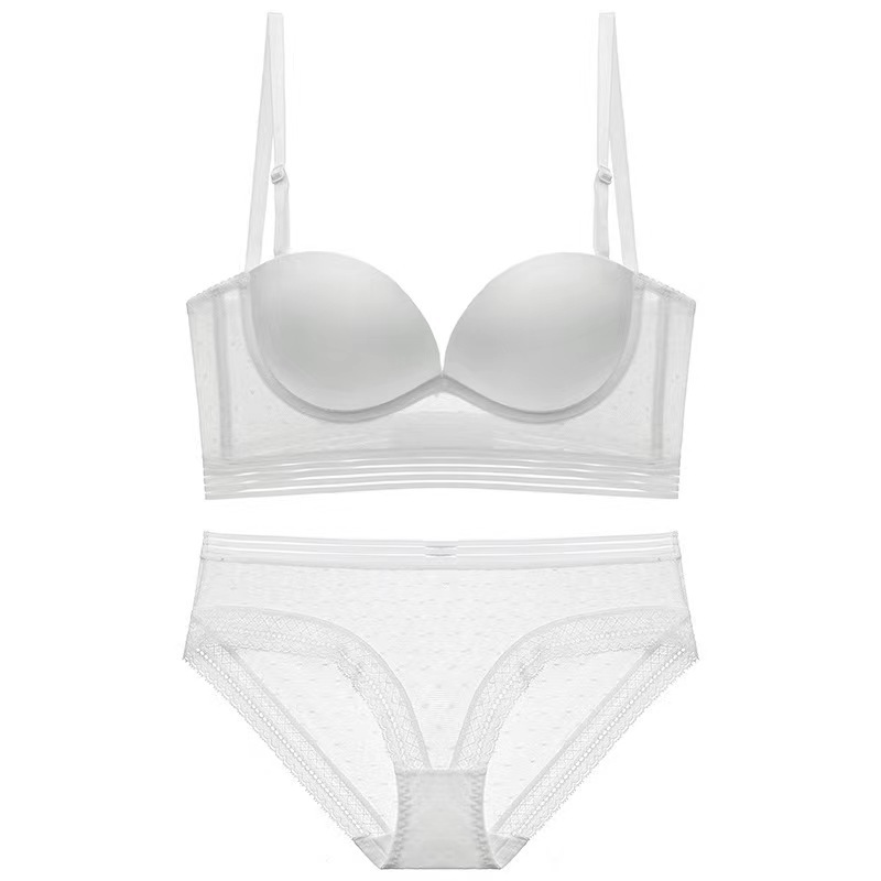 White Colour Dearie & Co Push Up Lower Back Bra
