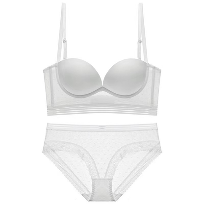 White Colour Dearie & Co Push Up Lower Back Bra